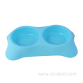 plastic trapezoidal plastic double bowl pet supplies